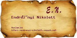 Endrényi Nikolett névjegykártya